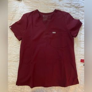 Figs Burgundy Scrub Top